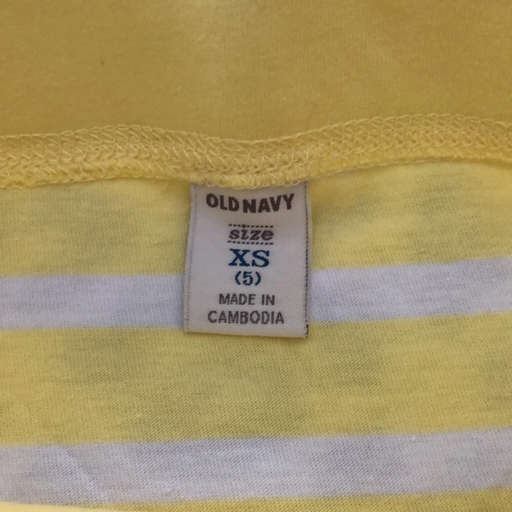 NWOT Old Navy Girls Yellow White Stripe Ruffle Skirt Size XS 5